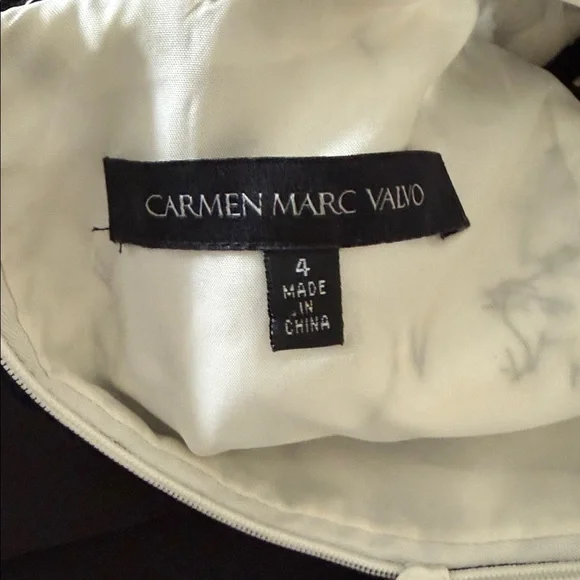 Carmen Marc Valvo Black and Cream Formal Dress - Picture 3 of 3